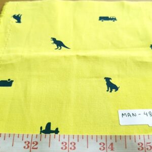 cotton print fabric with dogs dinosaurs trucks and planes