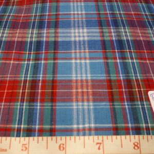 Madras Fabric - plaids of blue, red, green, black and white