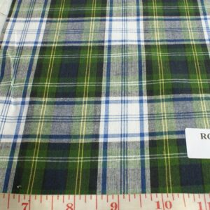 Madras Fabric in green, blue and white colors