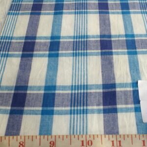 Check fabric in Royal blue, indigo blue and white color plaids