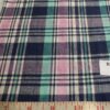 Preppy madras fabric in blue, lavender and mint green colors