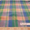 Madras fabric - plaid madras in yellow, brown, blue and white color plaids of Indian cotton suitable for shirts, menswear and children's apparel