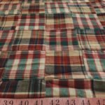 Patchwork Madras - patchwork plaid fabric made of madras plaids of various colors, used for preppy menswear & classic children's clothing.
