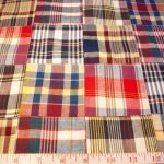 Patchwork Madras Fabric - plaid madras squares sewn together, for girl's clothing, smocked clothing, monogrammed apparel, handmade handbags and headbands
