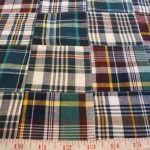 Patchwork Madras Fabric - plaid madras squares sewn together, for girl's clothing, smocked clothing, monogrammed apparel, handmade handbags and headbands