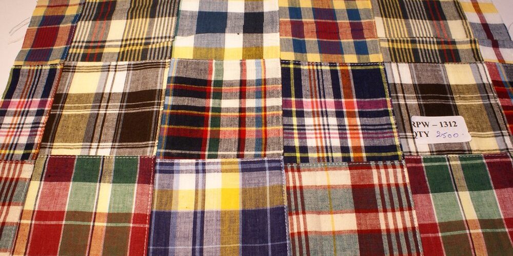 Patchwork Madras Fabric in preppy colors for men & boys apparel