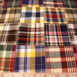 Patchwork Madras Fabric in preppy colors for men & boys apparel