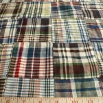 Patchwork Madras Fabric - plaid madras squares sewn together, for girl's clothing, smocked clothing, monogrammed apparel, handmade handbags and headbands