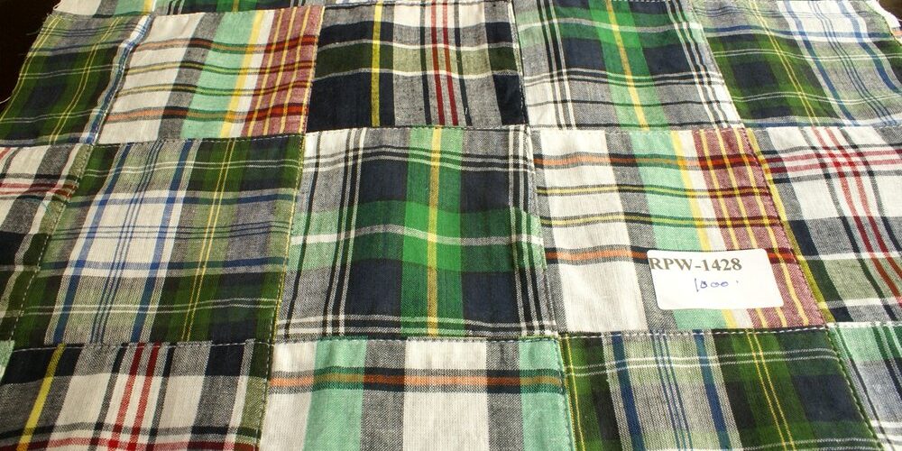 Patchwork Madras Plaid Fabric for sewing preppy clothing, preppy craft projects, preppy accessories, handmade clothing & madras bedding.