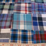 Patchwork Madras Fabric - plaid madras squares sewn together, for girl's clothing, smocked clothing, monogrammed apparel, handmade handbags and headbands