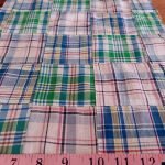 Patchwork Madras or patchwork plaid - a preppy fabric made of plaid fabric of various colors, ideal for preppy children's & men's clothing.