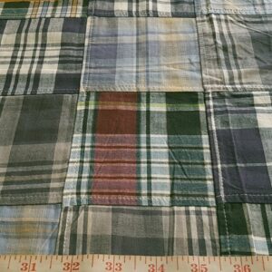 Patchwork Madras Fabric in vintage colors for classic clothing