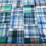 Patchwork Plaid Fabric for sewing preppy clothing, preppy craft projects, preppy accessories, handmade clothing, madras bedding or children's decor.