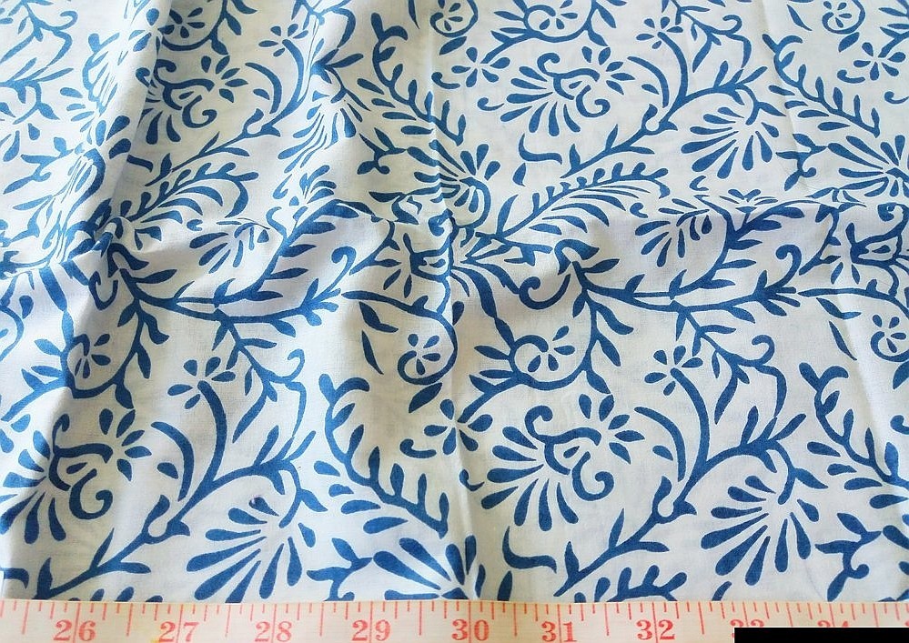 Vegetable dyed - Natural dyed & printed organic cotton fabric