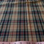 Plaid Fabric or check fabric, made of cotton woven in a plaid pattern, for madras shirts, madras jackets, ties, bowties & pet clothing.