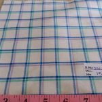 Plaid Fabric or check fabric, made of cotton woven in a plaid pattern, for madras shirts, madras jackets, ties, bowties & pet clothing.