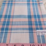 Plaid Fabric or check fabric, made of cotton woven in a plaid pattern, for madras shirts, madras jackets, ties, bowties & pet clothing.