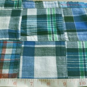 Patchwork Plaid - A preppy fabric made of cotton plaid patches sewn together, perfect for Ivy League style madras shirts, jackets and ties.