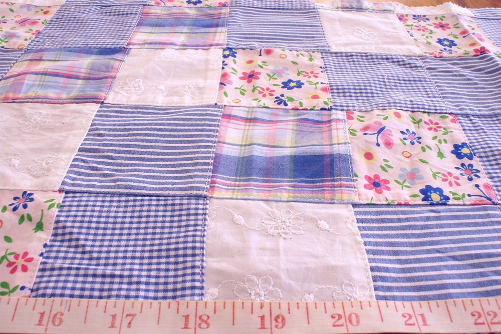 Printed Plaid Patchwork Fabric for children's clothing, girl's dresses, preppy summer apparel, quilting, crafts, and sewing projects for children.