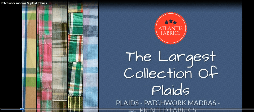 Patchwork Madras Fabric - cotton madras plaids cut and sewn into squares, to make a preppy fabric for plaid shirts, preppy style and ivy league fashion.