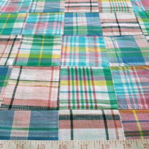 Patchwork Plaid Fabric for sewing preppy clothing, preppy craft projects, preppy accessories, handmade clothing, madras bedding or children's decor.