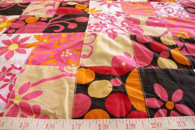 Patchwork Printed Fabric of preppy prints sewn into patchworks