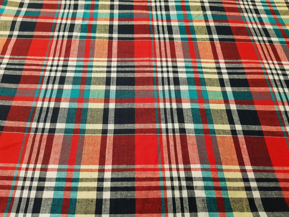 Preppy Plaid Fabric or cotton madras plaid fabric, for mens shirts, preppy clothing, sport coats, children's clothing and southern clothing.