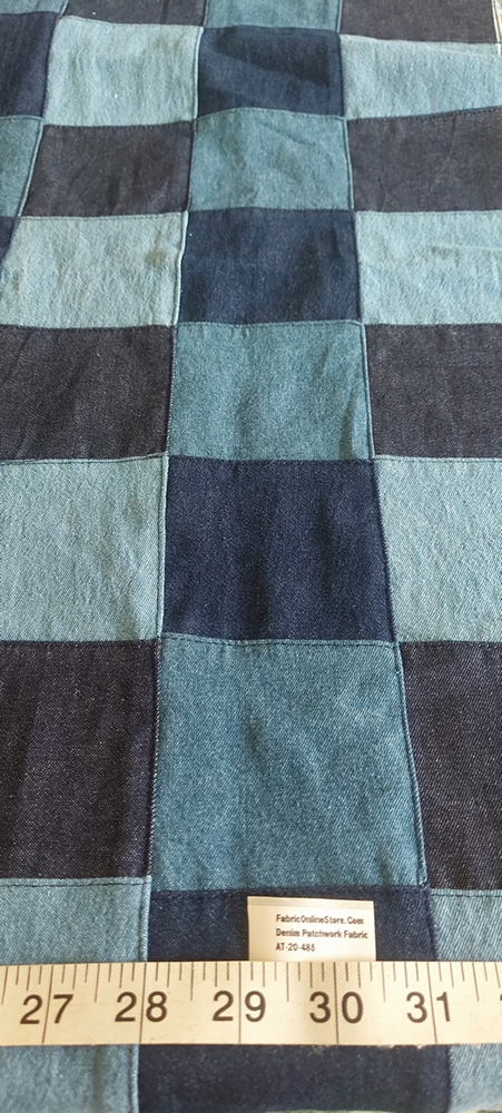 Denim patchwork fabric for dresses, coats, jackets, costumes, bags, totes & retro sewing Denim patchwork fabric for dresses, coats, jackets, costumes, bags, totes & retro sewing