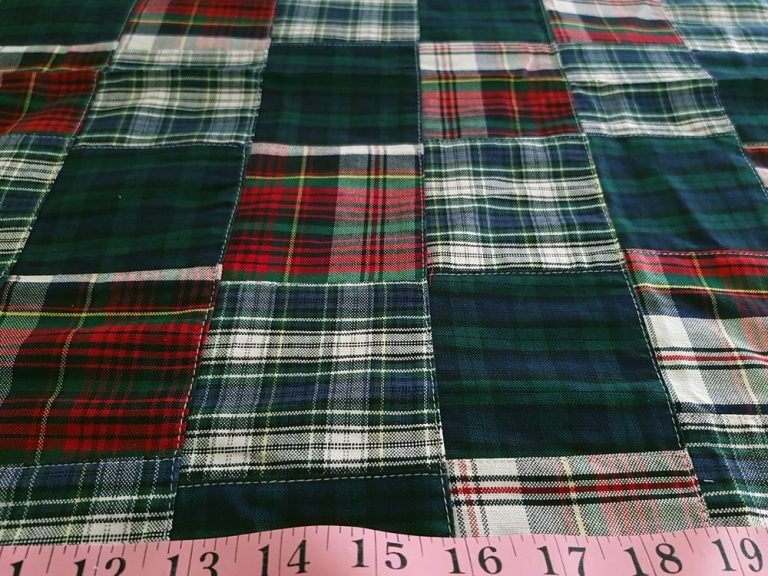 Patchwork Madras Fabric made of madras plaids & blackwatch tartan