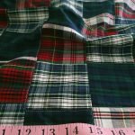 Patchwork Madras Fabric made of Indian cotton madras plaids & blackwatch tartan, sewn together, for preppy children's & men's clothing.