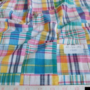 Patchwork Madras Fabric in preppy colors for vintage clothing, like men's shirts, madras sport coats, jackets, classic clothing and vintage apparel.