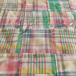 Preppy patchwork madras fabric for sewing shorts, dresses & kids clothing