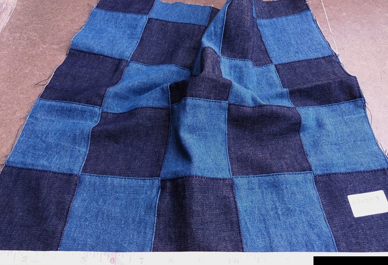 Denim patchwork fabric for vintage menswear & children's clothing