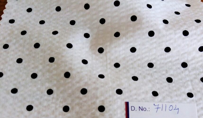 Polka dot Print Fabric for dresses, skirts, children's clothing, quilting and sewing printed clothing in theme printed style.
