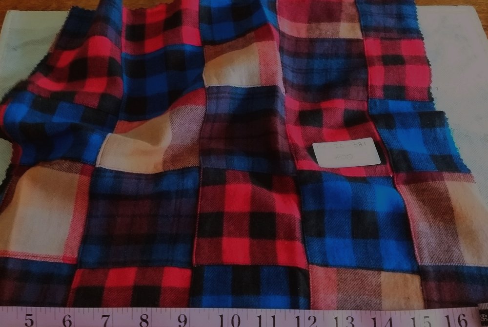 Flannel patchwork plaid fabric, with prints and plaid, for men's shirts, outdoor clothing, Fall clothing and vintage menswear.