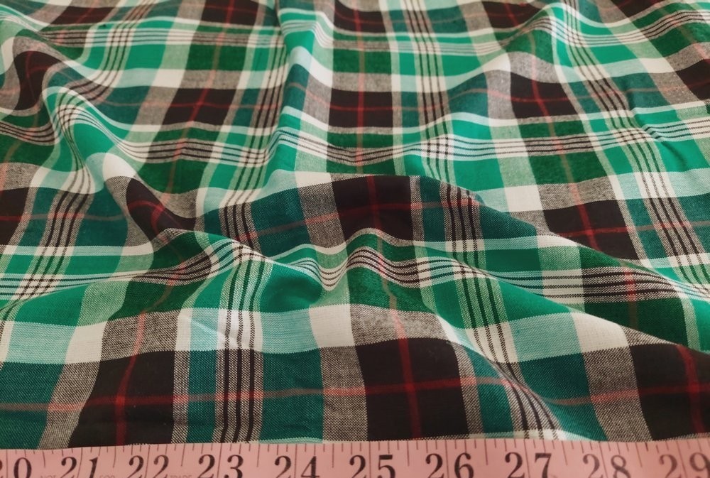 Plaid Fabric or Madras Plaid fabric, used for men's shirts, vintage ...