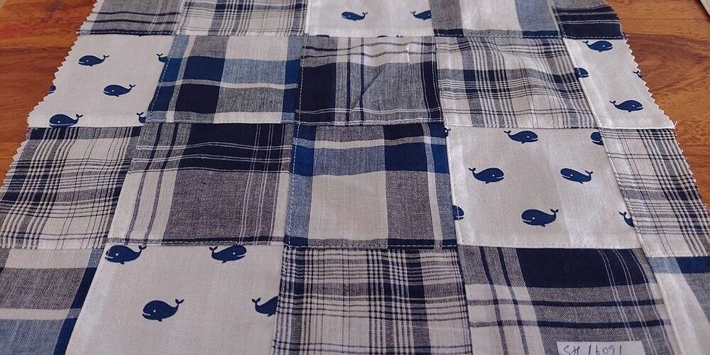 Patchwork fabric like printed patchworks, chambray patchwork, denim patchwork, solid patchwork fabrics and patchwork plaid.