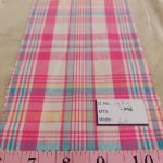 Plaid Fabric or check fabric, made of cotton woven in a plaid pattern, for madras shirts, madras jackets, ties, bowties & pet clothing.