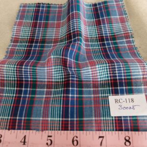 Plaid Fabric or madras plaid is made of cotton. It is a summer preppy fabric, for shirting, menswear, kids clothing and beach wear.