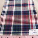 Plaid Fabric or check fabric, made of cotton woven in a plaid pattern, for madras shirts, madras jackets, ties, bowties & pet clothing.