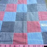 Patchwork Fabric made of cotton chambray stripes sewn together, perfect for classic children's clothing, menswear and preppy style.