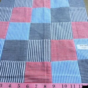 Patchwork Fabric made of cotton chambray stripes sewn together, perfect for classic children's clothing, menswear and preppy style.