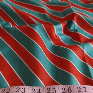 Christmas print fabric with stripes, for Christmas sewing, crafts, children's clothing, Christmas handmade gifts and dog bandanas.
