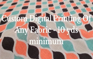 Digital printed fabric, for custom printing any fabric, with low minimums using digital printing.