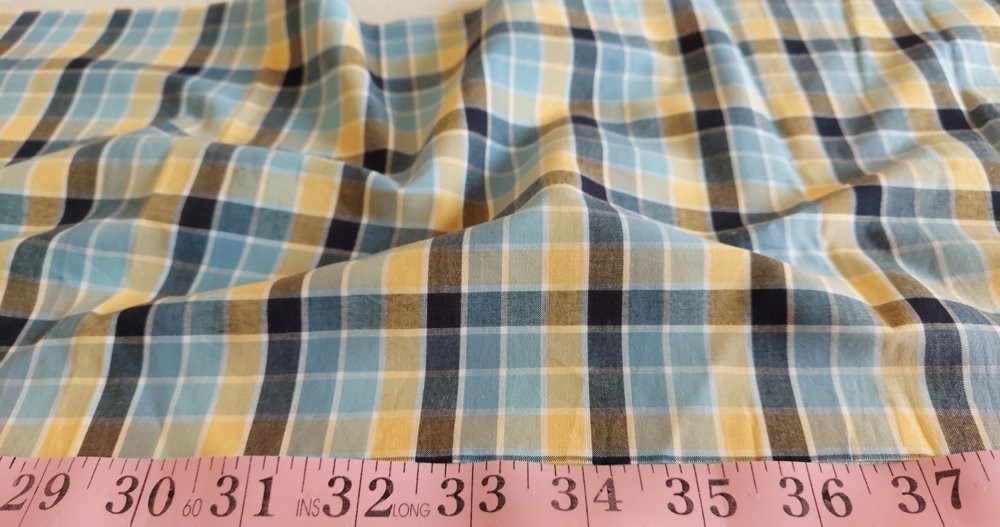 Madras fabric - plaid madras made of Indian cotton yarns of different ...
