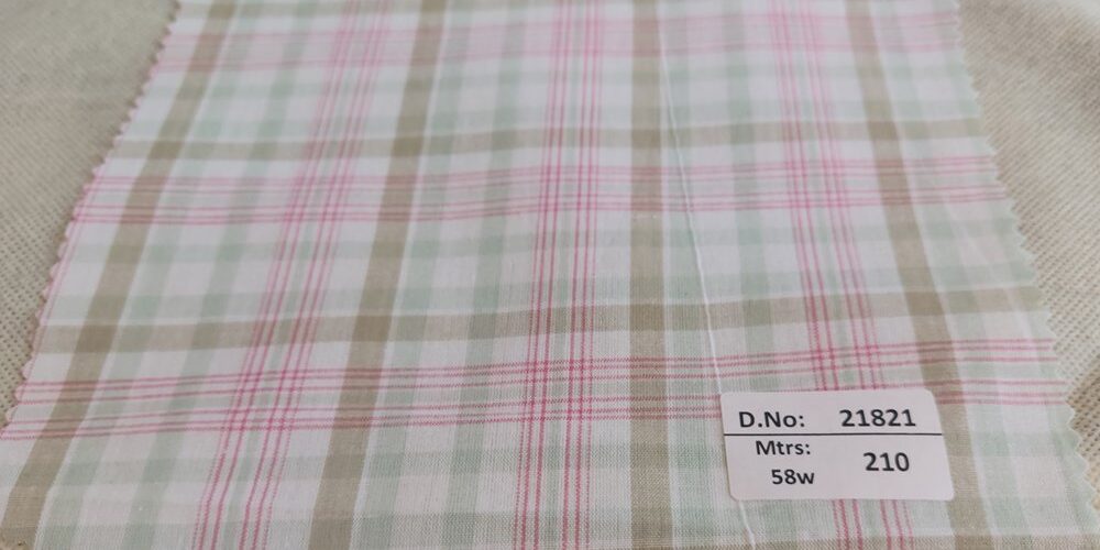 Tattersall Check Fabric - Shirt Fabric - Plaid Fabric 151408 (1)