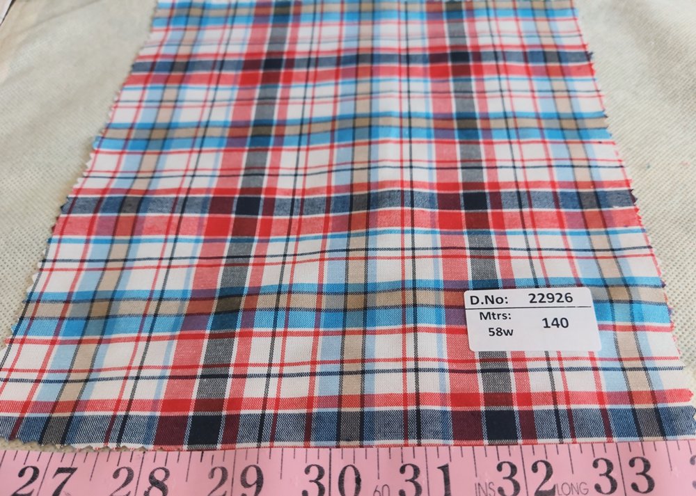Madras fabric - plaid madras made of Indian cotton yarns of different ...