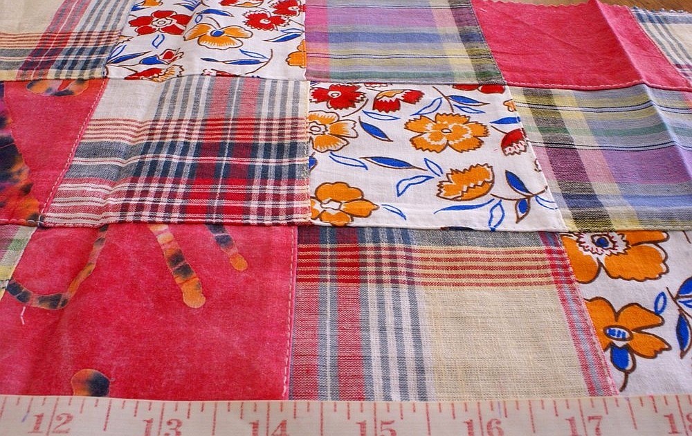 Patchwork Fabric with printed patches, plaid and motifs for classic children's clothing, handmade clothing, etsy & kid's sewing projects.