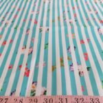 Stripes & Flowers print fabric, for classic children's clothing, dog bandanas, quilting, ties and bowties, and skirts & dresses.