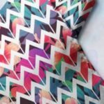 Chevron & floral print fabric, for children's clothing, dog bandanas, pet clothing, in fun themes, for sewing and crafts.